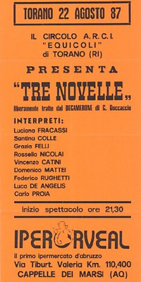 Tre Novelle, Agosto 1987